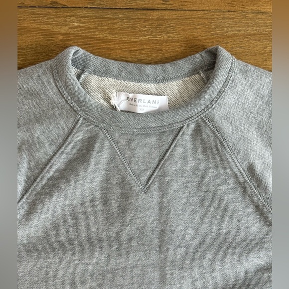 EVERLANE The Classic French Terry Crew in Gray Closet Staple Oversized Sz XXS - Picture 8 of 12